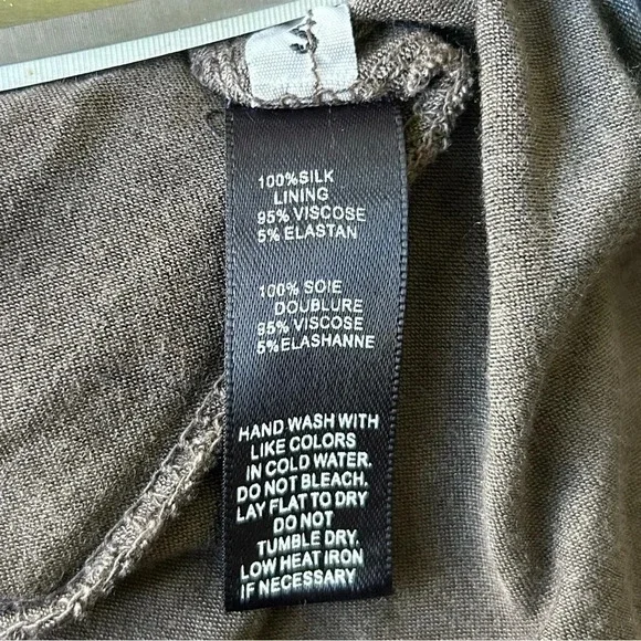 Saks Fifth Avenue Italy silk blouse tie dye tab sleeves crochet bohemian S - Picture 6 of 8